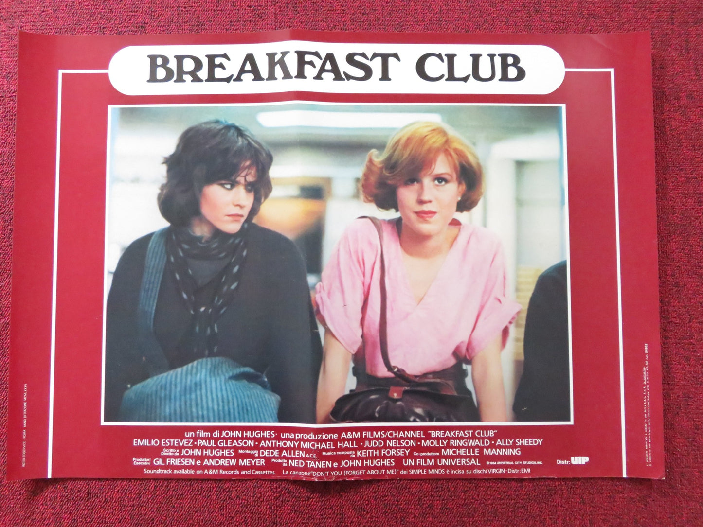 THE BREAKFAST CLUB - A ITALIAN FOTOBUSTA POSTER ESTEVEZ RINGWALD SHEEDY 1985