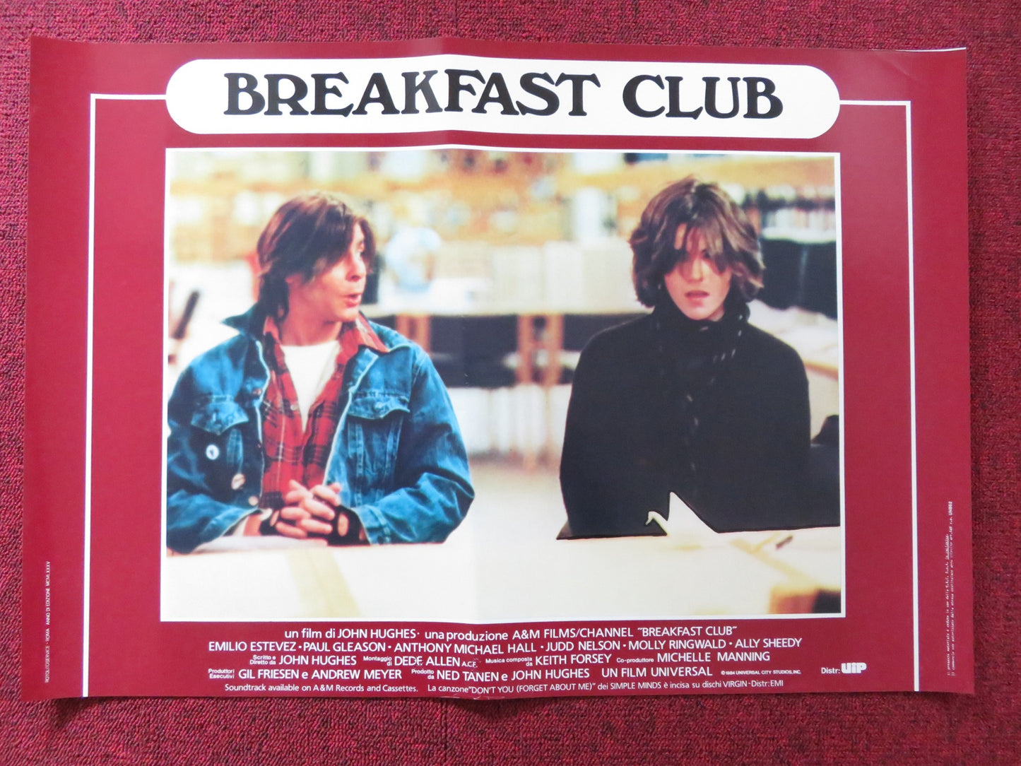 THE BREAKFAST CLUB - F ITALIAN FOTOBUSTA POSTER ESTEVEZ RINGWALD SHEEDY 1985