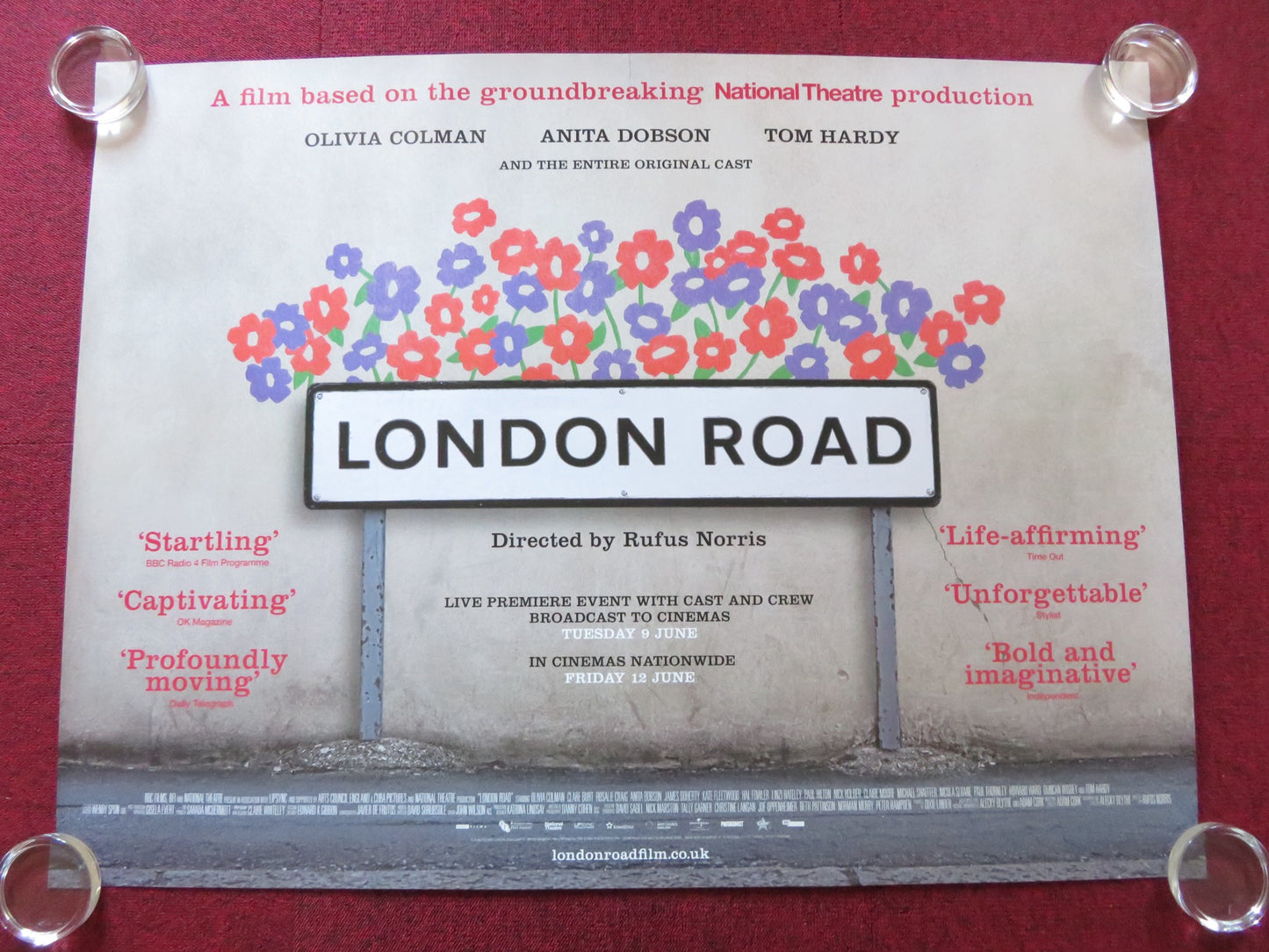 LONDON ROAD UK QUAD ROLLED POSTER OLIVIA COLMAN TOM HARDY 2015