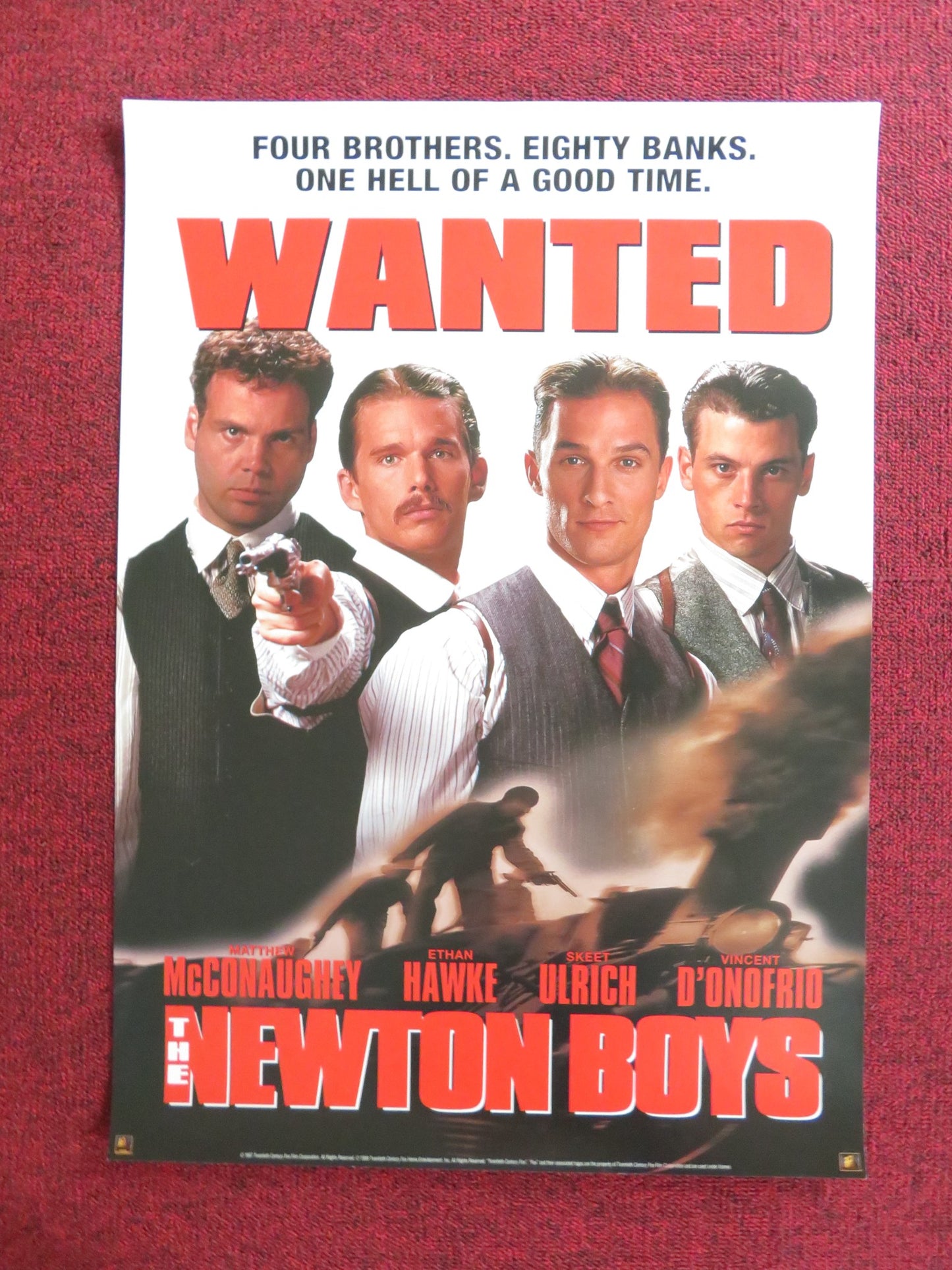 THE NEWTON BOYS VHS VIDEO POSTER MATTHEW MCCONAUGHEY ETHAN HAWKE 1998