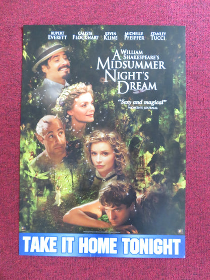 A MIDSUMMER NIGHT'S DREAM VHS VIDEO POSTER RUPERT EVERETT MICHELLE PFEIFFER 1999