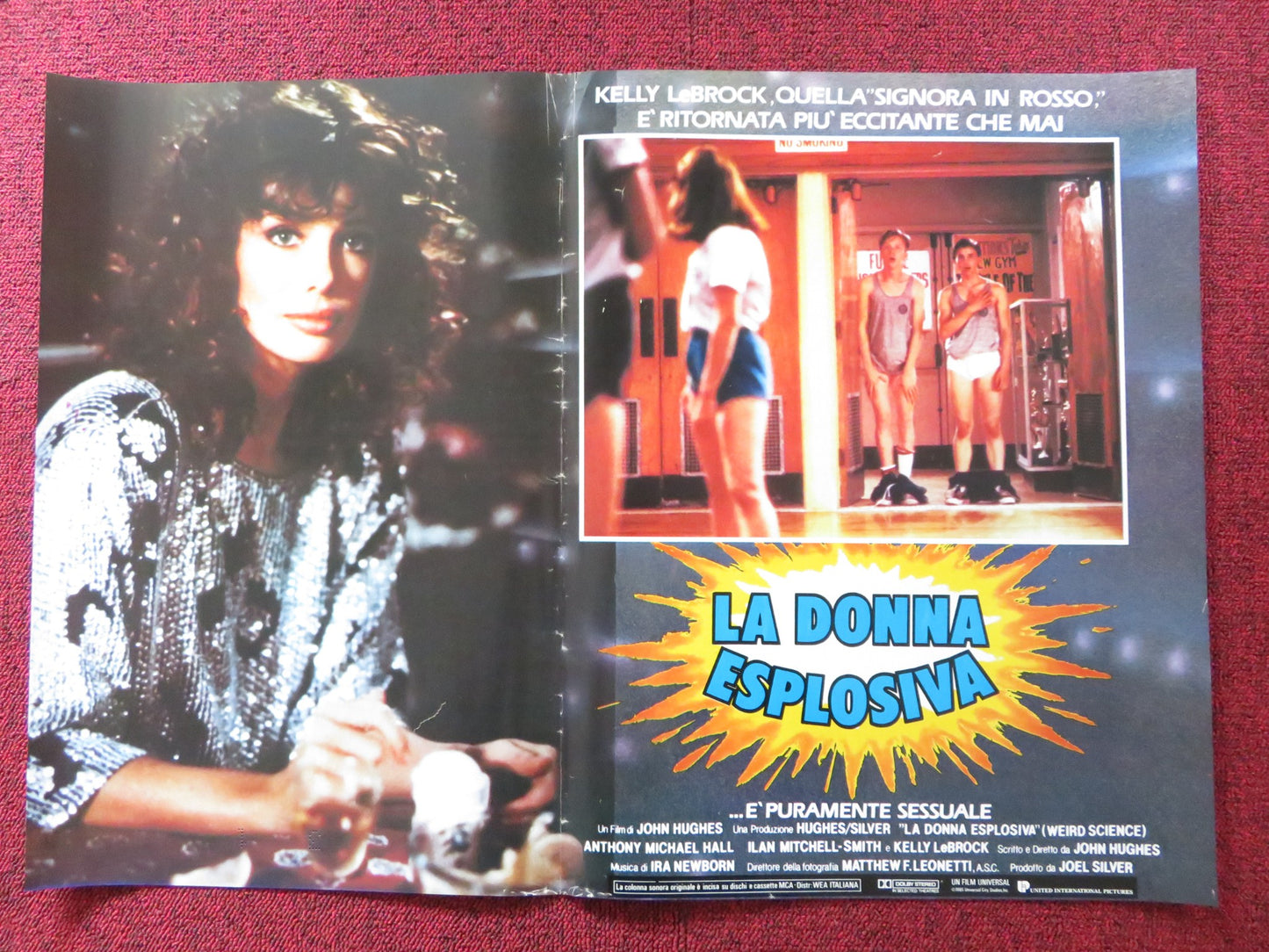 WEIRD SCIENCE - C ITALIAN FOTOBUSTA POSTER KELLY LEBROCK A. MICHAEL HALL 1985