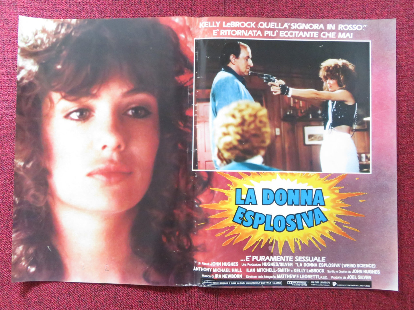 WEIRD SCIENCE - D ITALIAN FOTOBUSTA POSTER KELLY LEBROCK A. MICHAEL HALL 1985