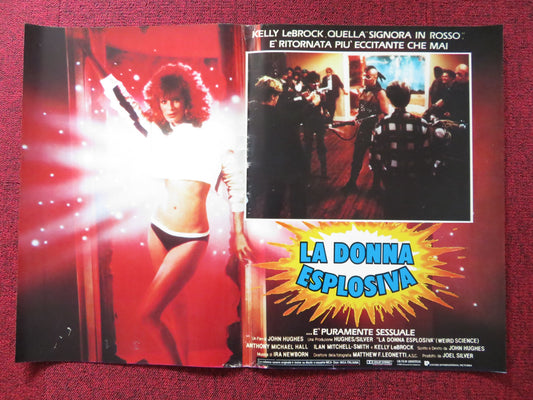 WEIRD SCIENCE - F ITALIAN FOTOBUSTA POSTER KELLY LEBROCK A. MICHAEL HALL 1985