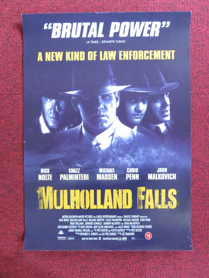 MULHOLLAND FALLS VHS VIDEO POSTER NICK NOLTE CHRIS PENN 1996