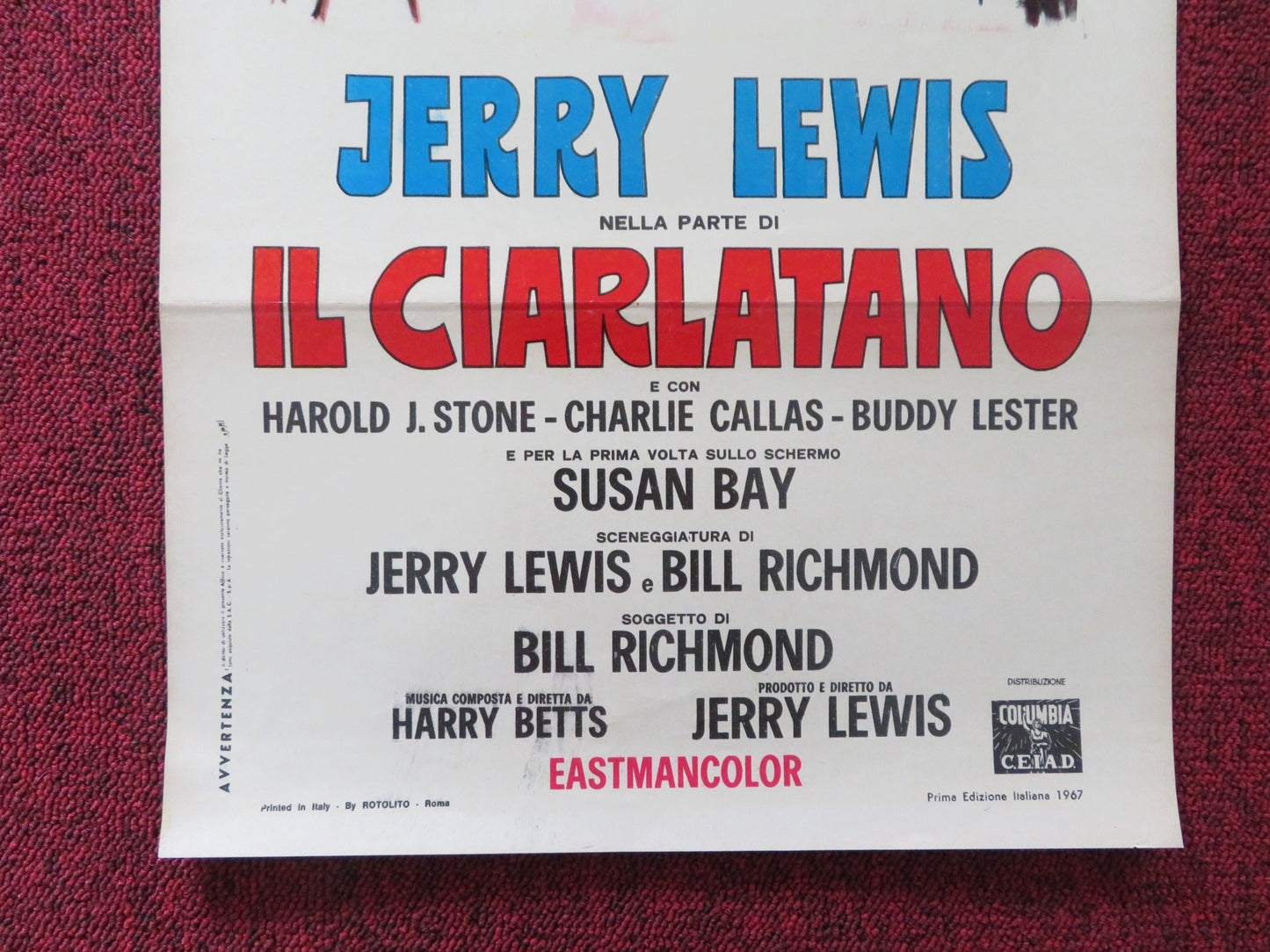 THE BIG MOUTH ITALIAN LOCANDINA POSTER JERRY LEWIS HAROLD J. STONE 1967