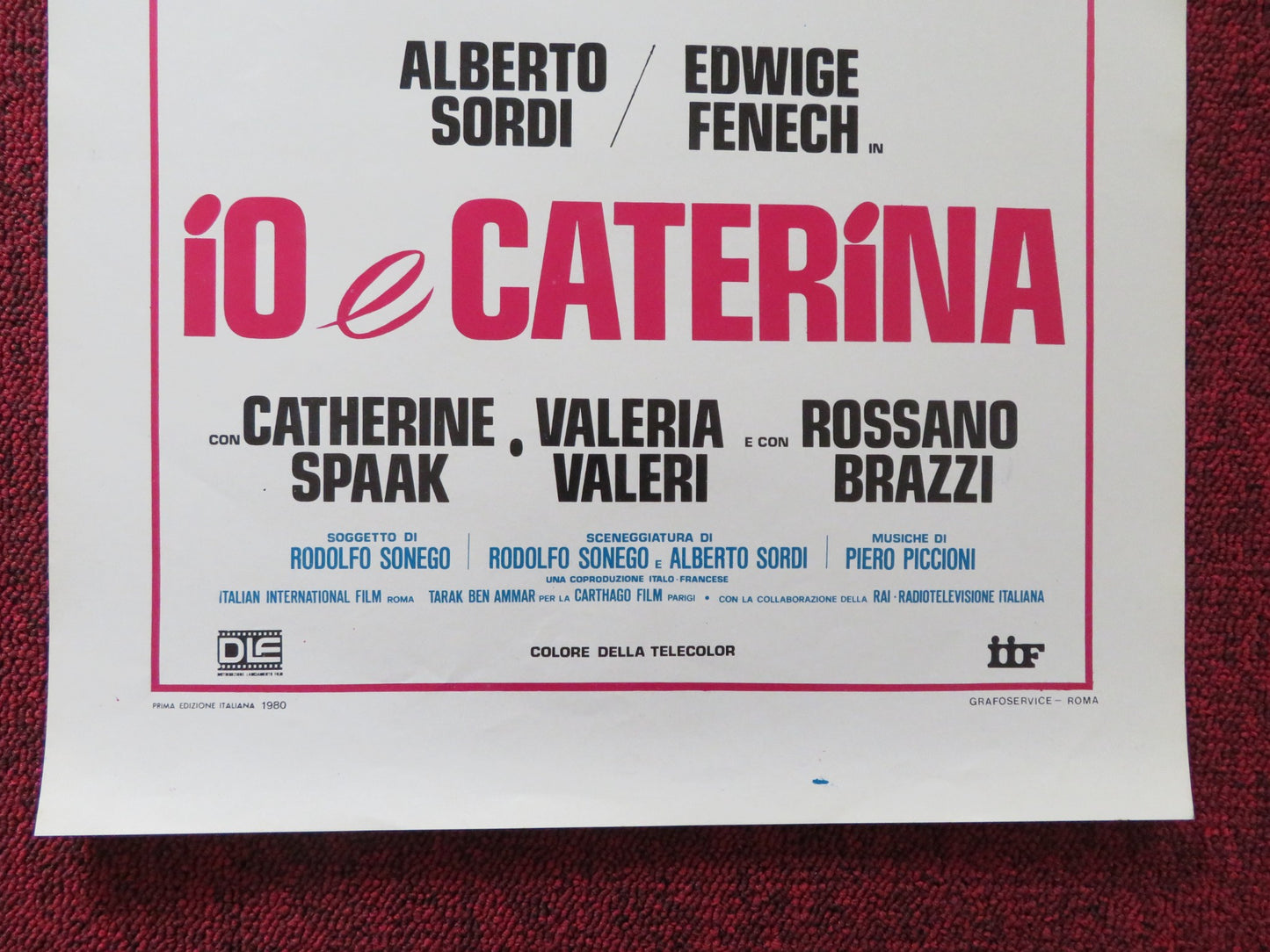 IO E CATERINA ITALIAN LOCANDINA POSTER ALBERTO SORDI EDWIGE FENECH 1980