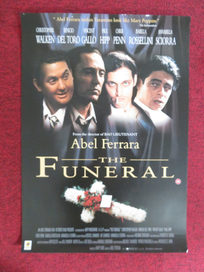 THE FUNERAL VHS VIDEO POSTER CHRISTOPHER WALKEN BENICIO DEL TORO 1996