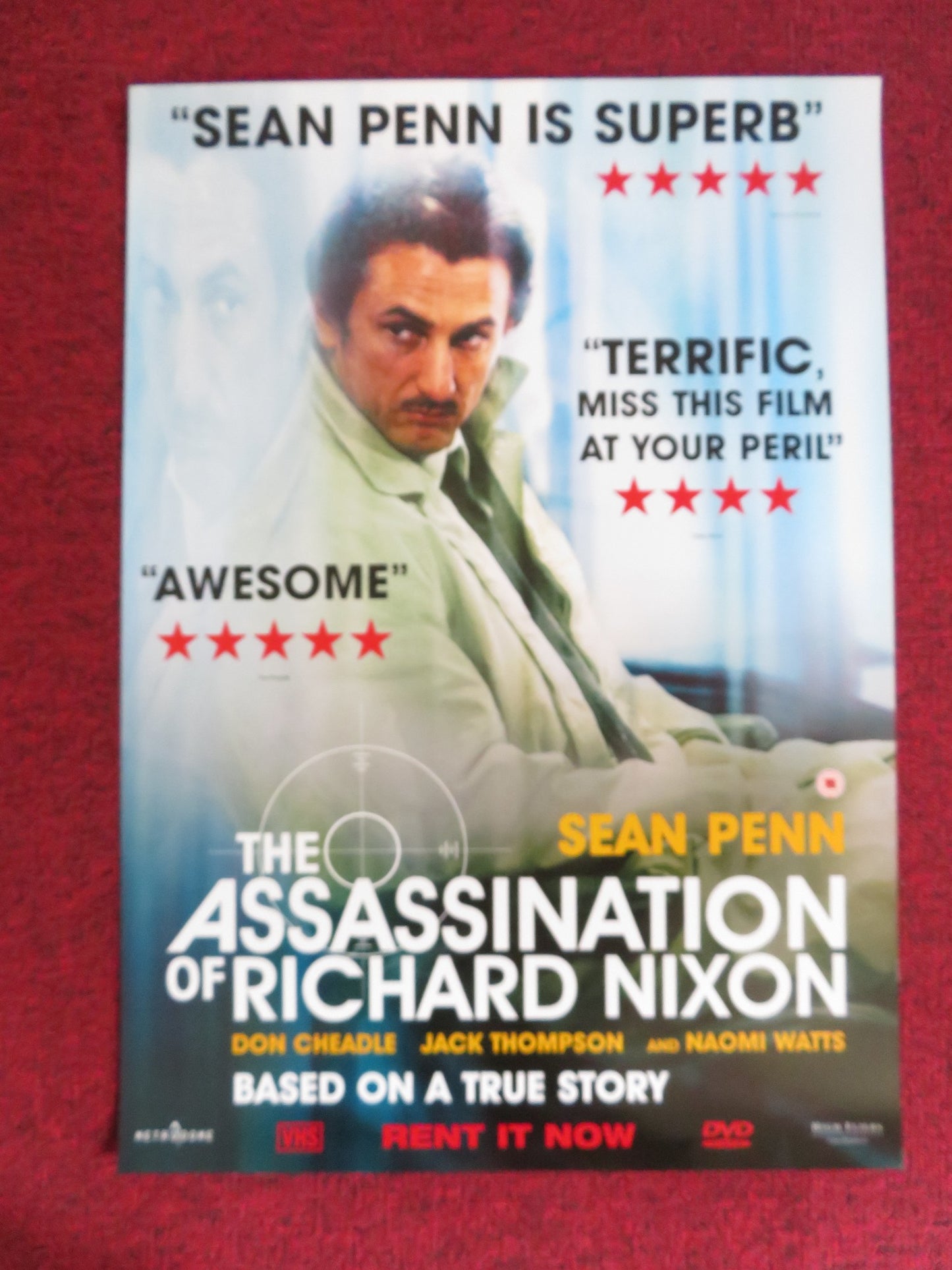 THE ASSASSINATION OF RICHARD NIXON VHS VIDEO POSTER SEAN PENN NAOMI WATTS 2004