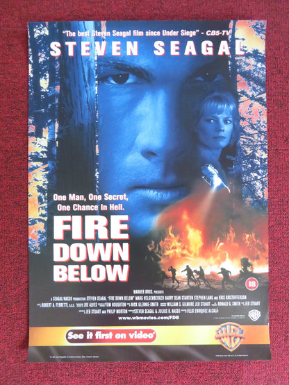 FIRE DOWN BELOW VHS VIDEO POSTER STEVEN SEAGAL MARG HELGENBERGER 1998