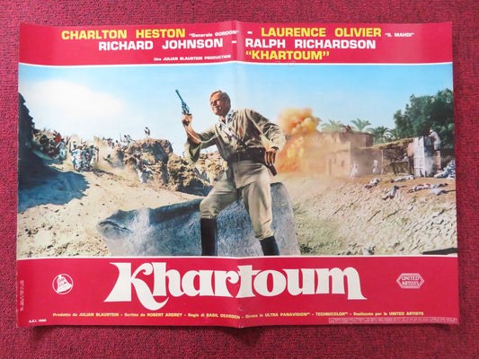 BATTLE FOR KHARTOUM - C ITALIAN FOTOBUSTA POSTER CHARLTON HESTON OLIVIER 1966