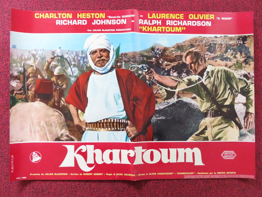 BATTLE FOR KHARTOUM - D ITALIAN FOTOBUSTA POSTER CHARLTON HESTON OLIVIER 1966