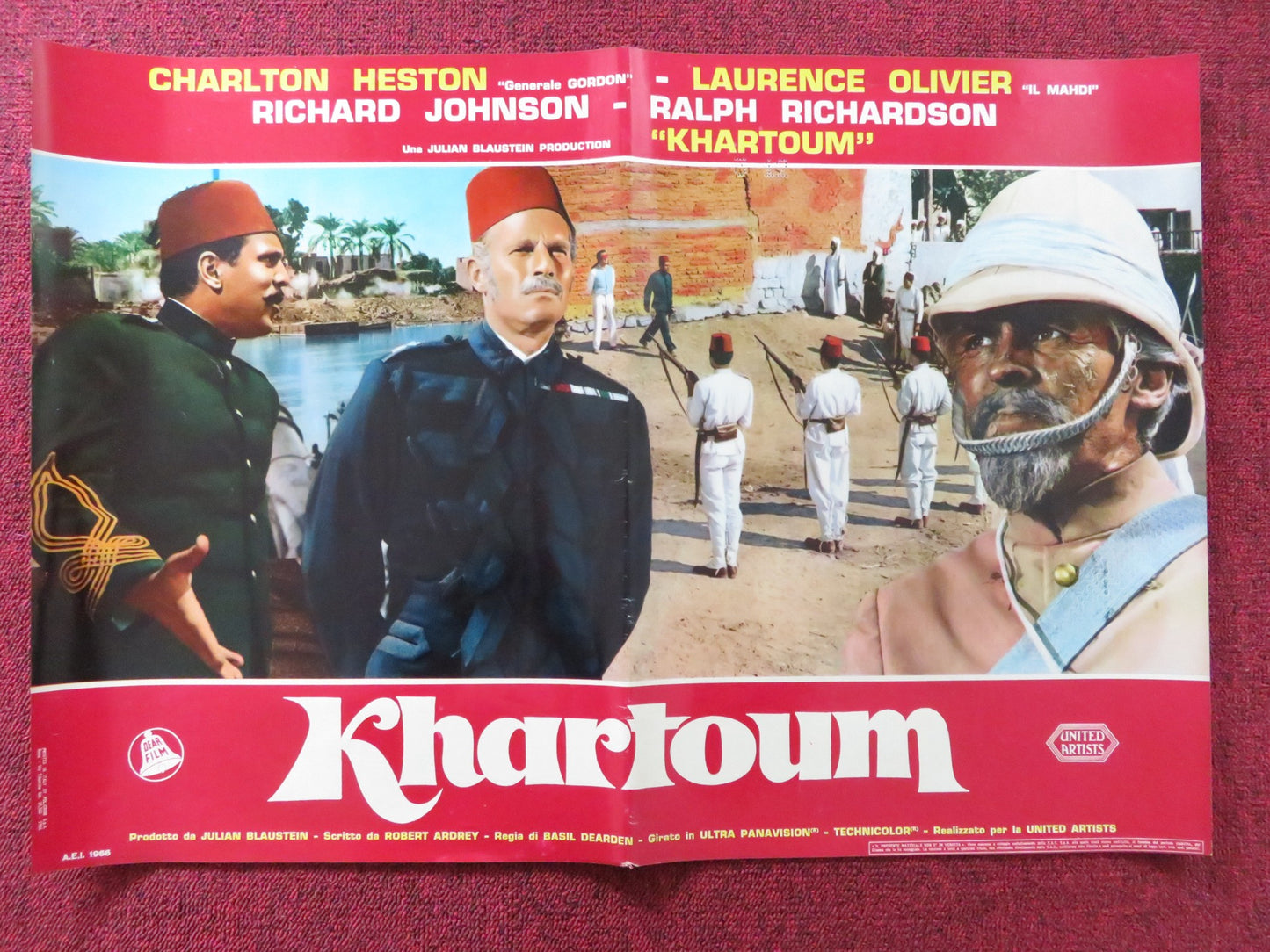 BATTLE FOR KHARTOUM - E ITALIAN FOTOBUSTA POSTER CHARLTON HESTON OLIVIER 1966