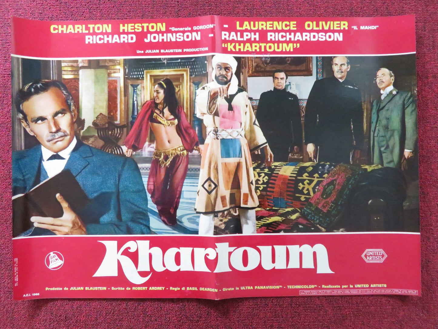 BATTLE FOR KHARTOUM - F ITALIAN FOTOBUSTA POSTER CHARLTON HESTON OLIVIER 1966