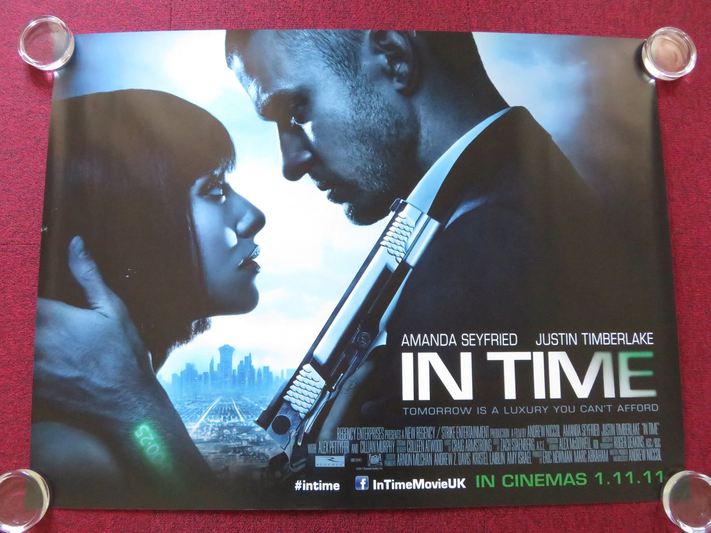 IN TIME UK QUAD ROLLED POSTER JUSTIN TIMBERLAKE OLIVIA WILDE 2011