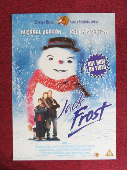 JACK FROST VHS VIDEO POSTER MICHAEL KEATON KELLY PRESTON 1999