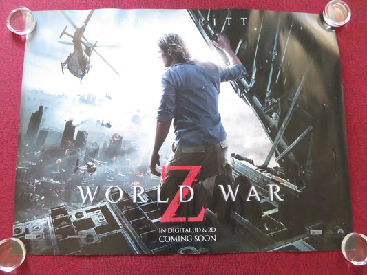 WORLD WAR Z UK QUAD ROLLED POSTER BRAD PITT MIREILLE ENOS 2013