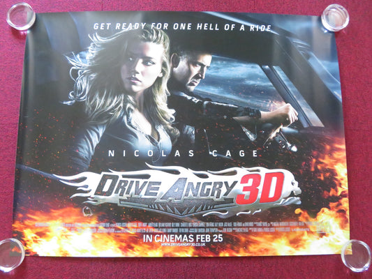 DRIVE ANGRY UK QUAD ROLLED POSTER NICOLAS CAGE AMBER HEARD 2011