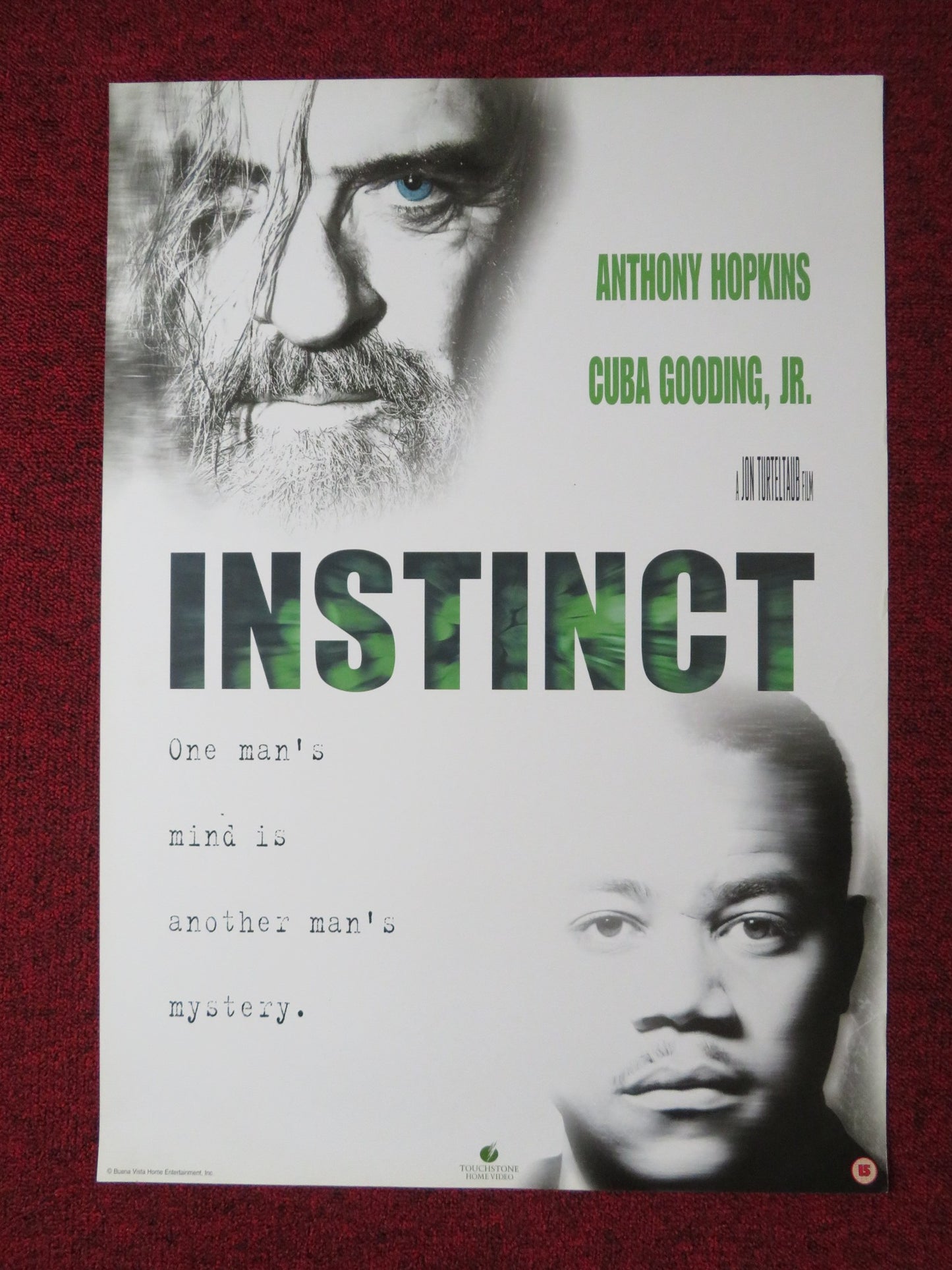 INSTINCT VHS VIDEO POSTER ANTHONY HOPKINS CUBA GOODING JR. 1999