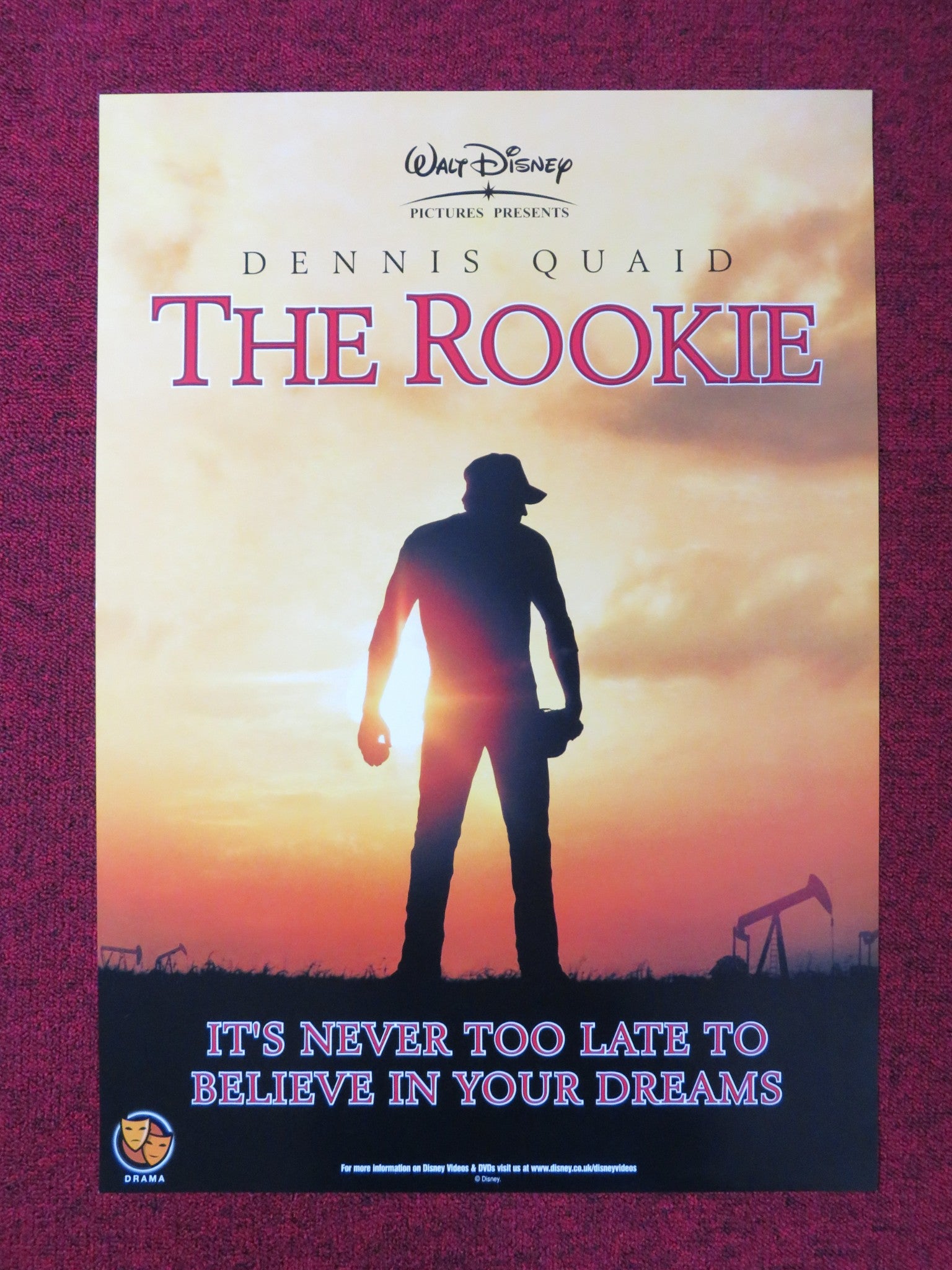 THE ROOKIE VHS VIDEO POSTER DENNIS QUAID RACHEL GRIFFITHS 2002 ...