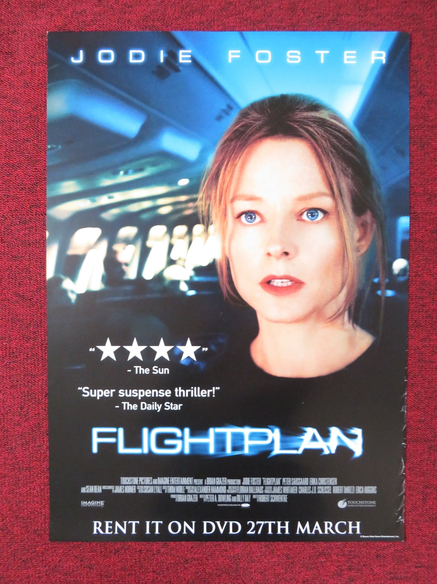 FLIGHTPLAN VHS VIDEO POSTER JODIE FOSTER PETER SARSGAARD 2005