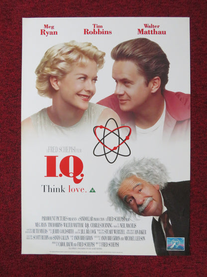 I.Q. VHS VIDEO POSTER MEG RYAN TIM ROBBINS  1994