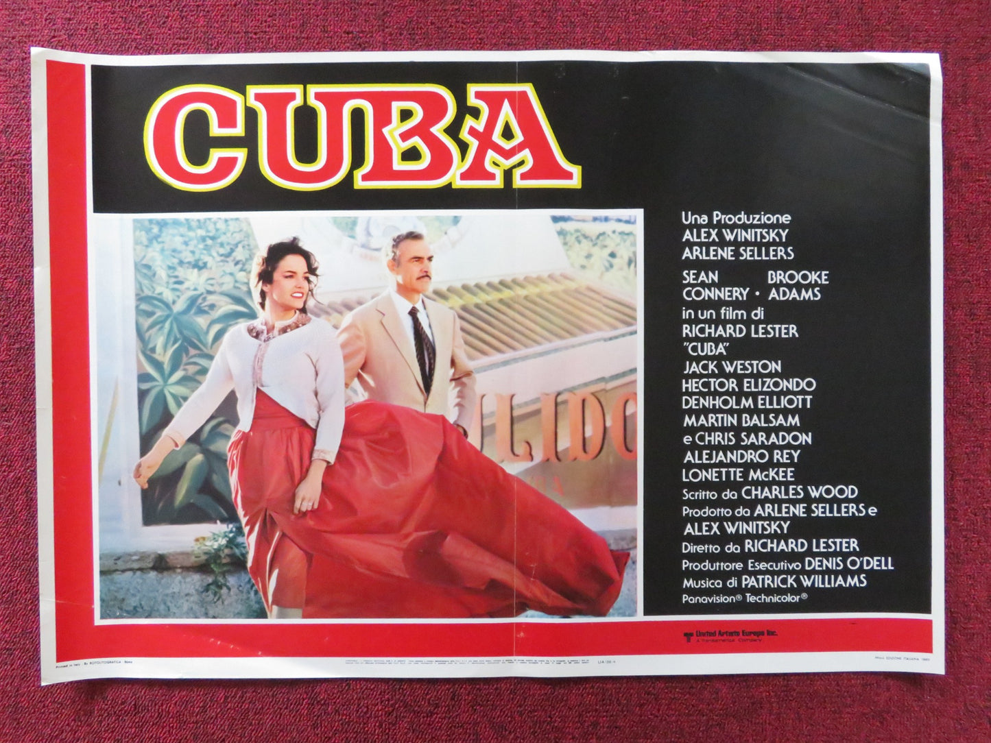 CUBA - A ITALIAN FOTOBUSTA POSTER SEAN CONNERY BROOKE ADAMS 1979