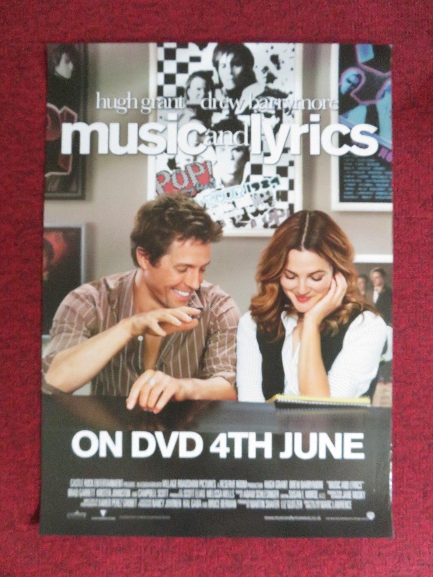 MUSIC AND LYRICS DVD POSTER HUGH GRANT DREW BARRYMORE 2007