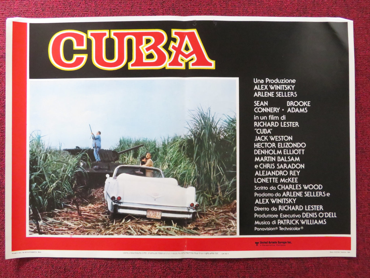 CUBA - F ITALIAN FOTOBUSTA POSTER SEAN CONNERY BROOKE ADAMS 1979