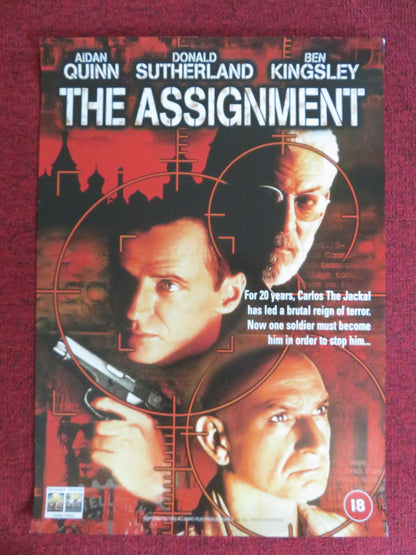 THE ASSIGNMENT VHS POSTER AIDAN QUINN DONALD SUTHERLAND 1997