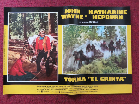 ROOSTER COGBURN -D ITALIAN FOTOBUSTA POSTER JOHN WAYNE KATHERINE HEPBURN 1975