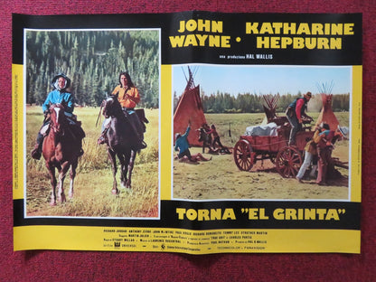 ROOSTER COGBURN -H ITALIAN FOTOBUSTA POSTER JOHN WAYNE KATHERINE HEPBURN 1975