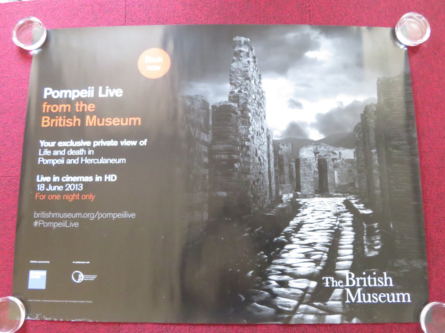 POMPEII LIVE FROM THE BRITISH MUSEUM UK QUAD ROLLED POSTER 2013