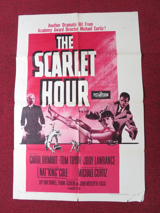 THE SCARLET HOUR FOLDED US ONE SHEET POSTER CAROL OHMART TOM TRYON 1956