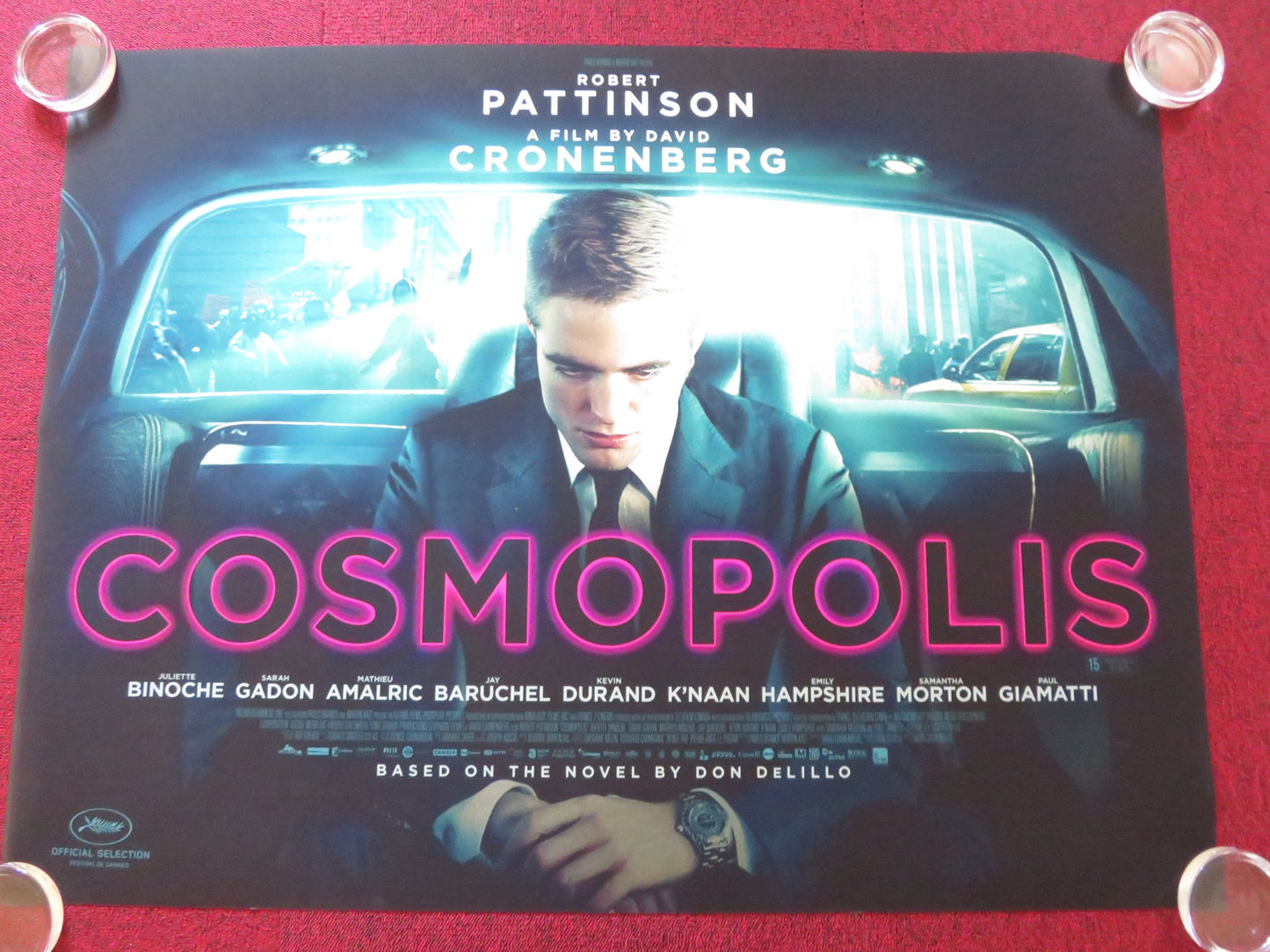 COSMOPOLIS UK QUAD ROLLED POSTER DAVID CRONENBERG ROBERT PATTINSON 2012