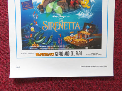 THE LITTLE MERMAID ITALIAN LOCANDINA POSTER DISNEY JODI BENSON PAT CARROLL 1989