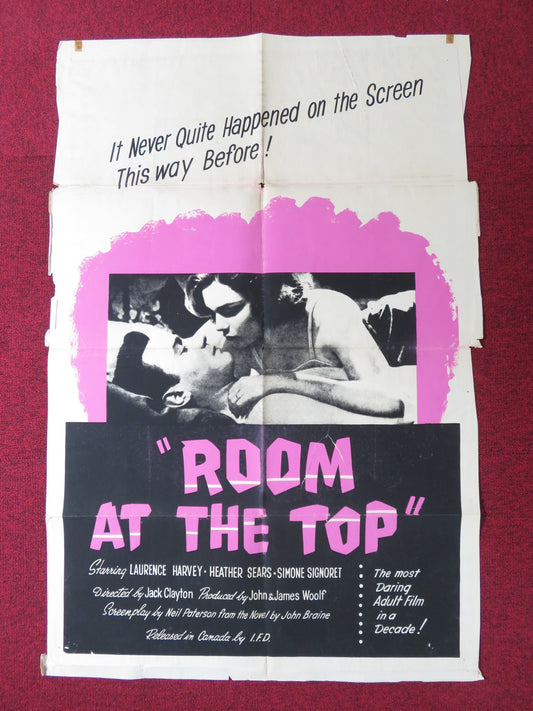 ROOM AT THE TOP FOLDED US ONE SHEET POSTER SIMONE SIGNORET LAURENCE HARVEY 1958