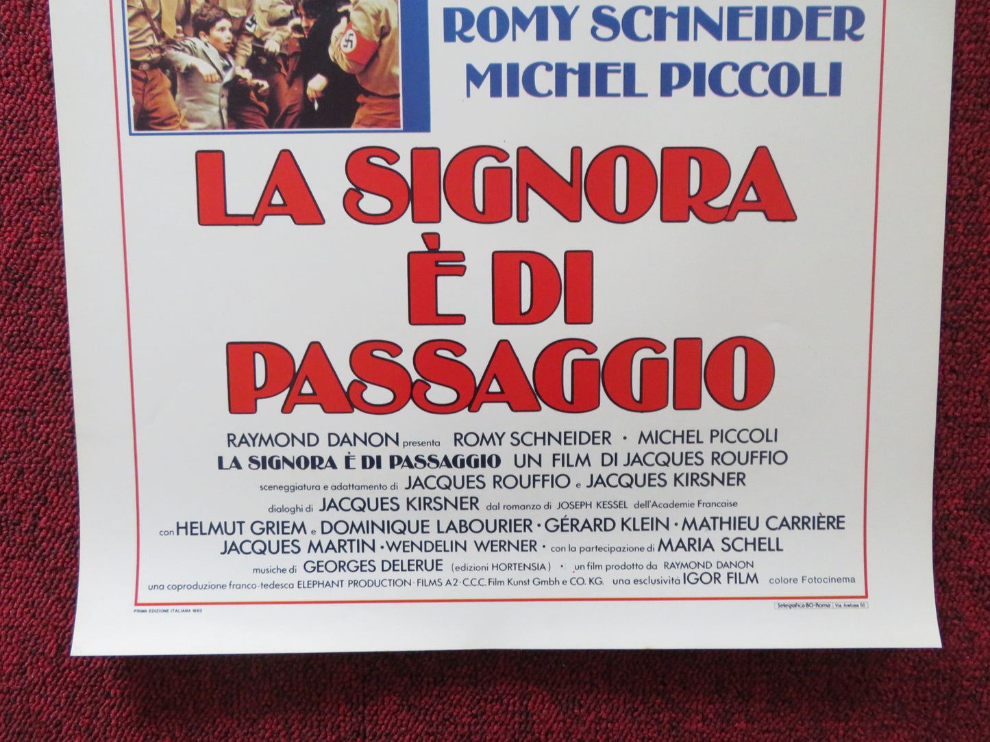 THE PASSERBY ITALIAN LOCANDINA POSTER ROMY SCHNEIDER MICHEL PICCOLI 1983