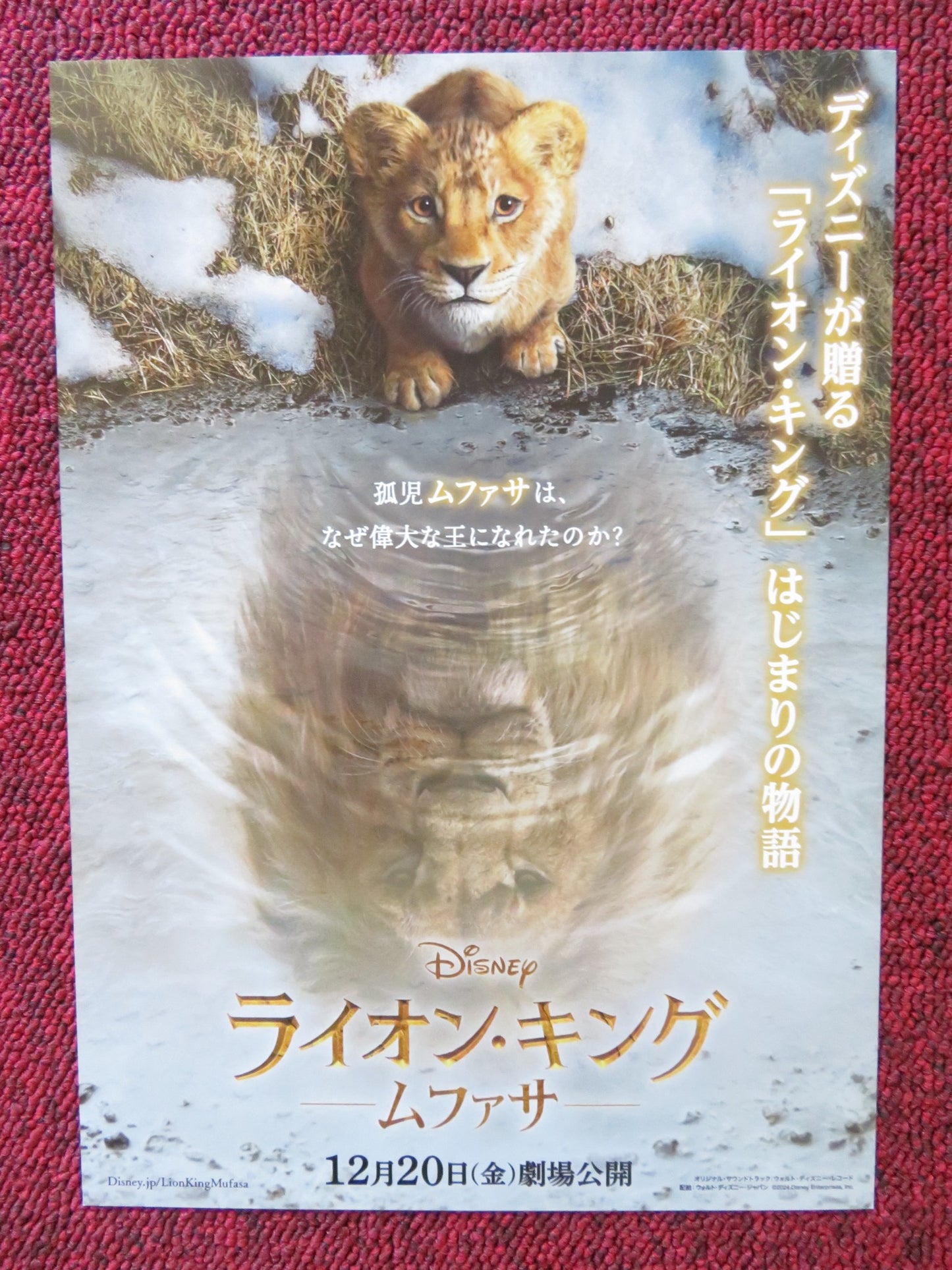 MUFASA: THE LION KING JAPANESE CHIRASHI (B5) POSTER DISNEY AARON PIERRE 2024