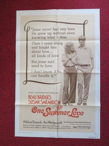 "ONE SUMMER LOVE / Dragonfly" FOLDED US ONE SHEET POSTER BEAU BRIDGES 1976 - Rendezvous Cinema