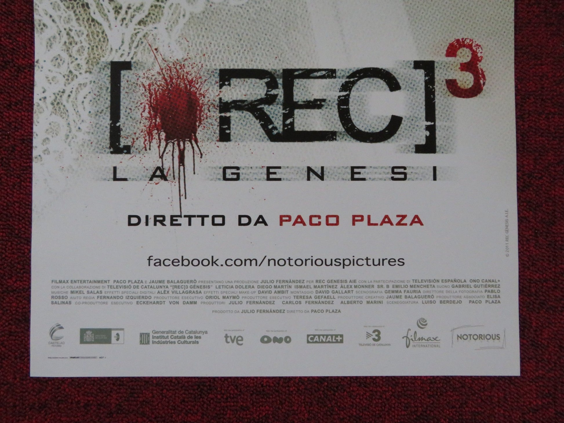 (REC) 3: GENESIS ITALIAN LOCANDINA POSTER LETICIA DOLERA DIEGO MARTIN 2012 - Rendezvous Cinema