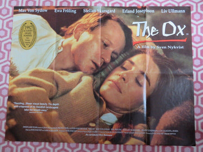 THE OX, OXEN UK ORIGINAL QUAD POSTER SVEN NYKVIST MAX VON SYDOW LIV ULLMANN RARE