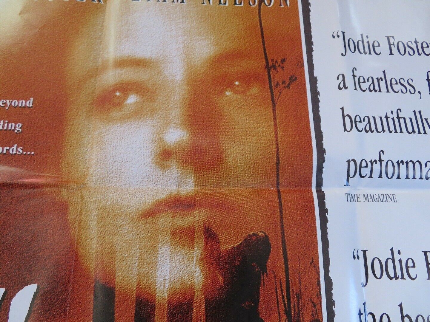 NELL UK ORIGINAL QUAD POSTER JODIE FOSTER LIAM NEESON 1994 RARE