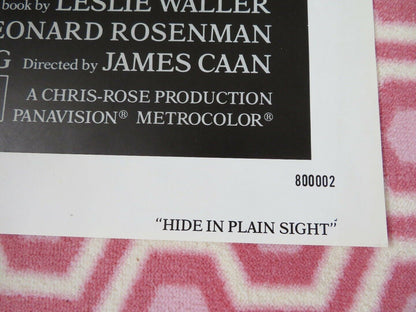 HIDE IN PLAIN SIGHT US ORIGINAL ONE SHEET POSTER JAMES CAAN AIELLO