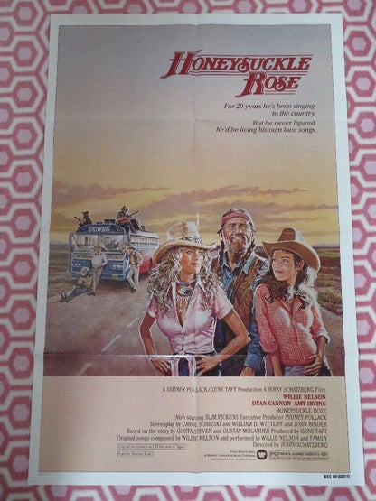 HONEYSUCKLE ROSE US ORIGINAL ONE SHEET  POSTER WILLIE NELSON AMY IRVING