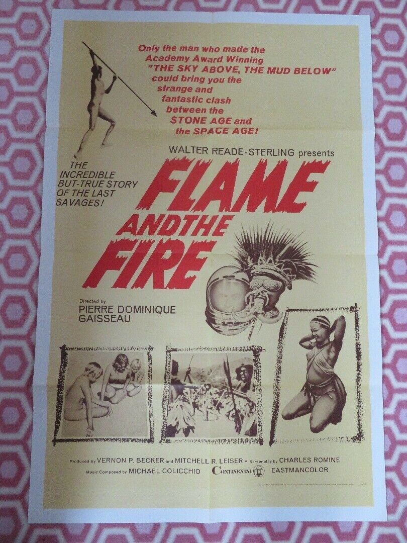 FLAME AND THE FIRE POSTER US ONE SHEET FOLDED DOMINIQUE GAISSEAU