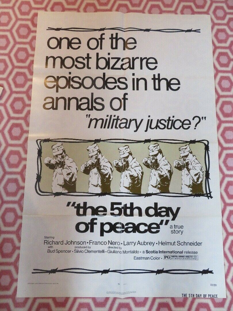 THE 5TH DAY OF PEACE WAR WW2 POSTER US ORIGINAL ONE SHEET FRANCO NERO