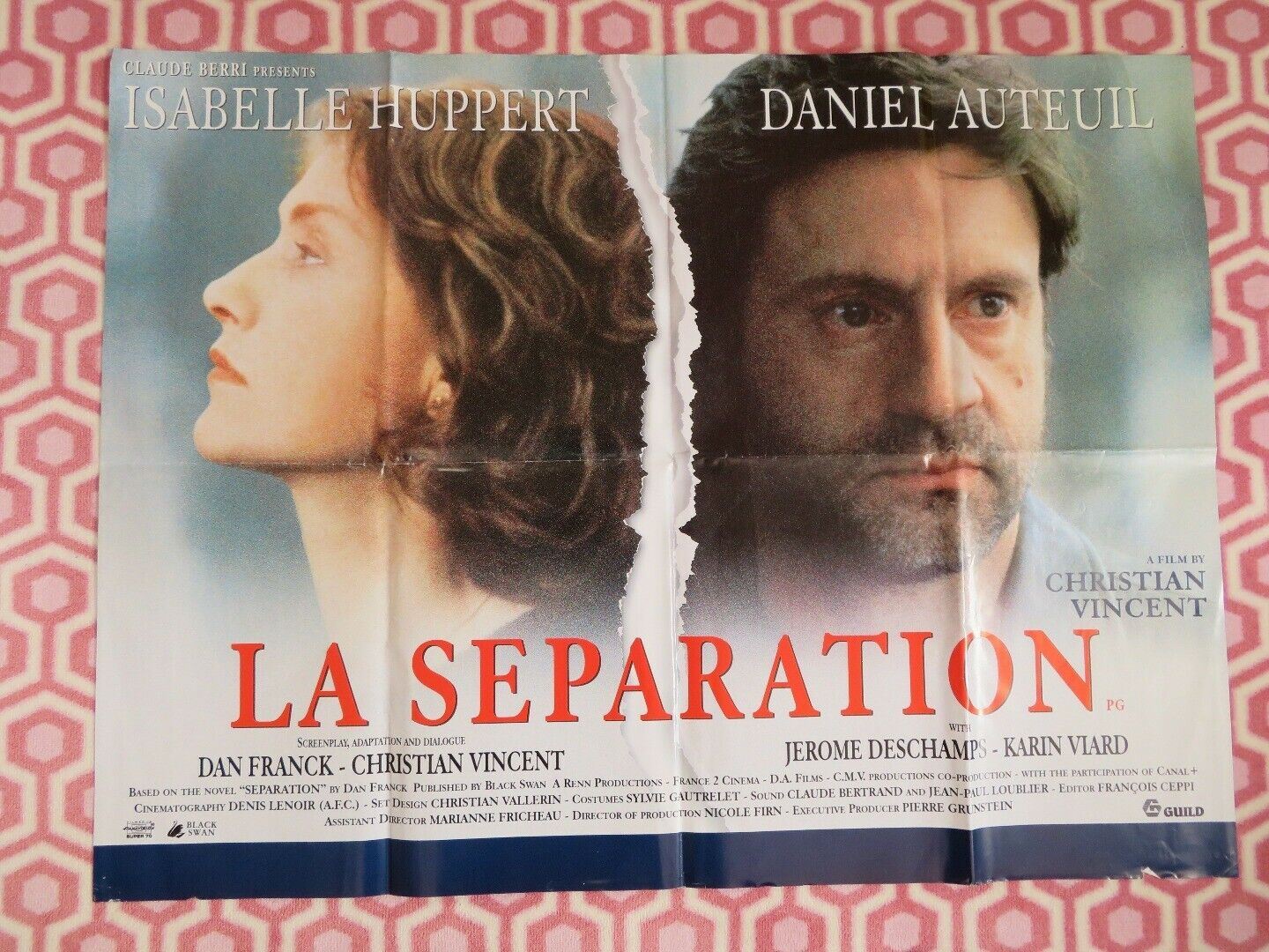 LA SEPARATION BRITISH ORIGINAL QUAD (30 x 40) POSTER CHRISTIAN VINCENT 1994 RARE