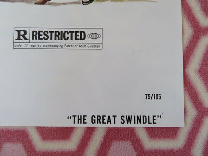 THE GREAT SWINDLE CRIME 1971 US ORIGINAL 1 SHEET  POSTER  S BOYD RETRO