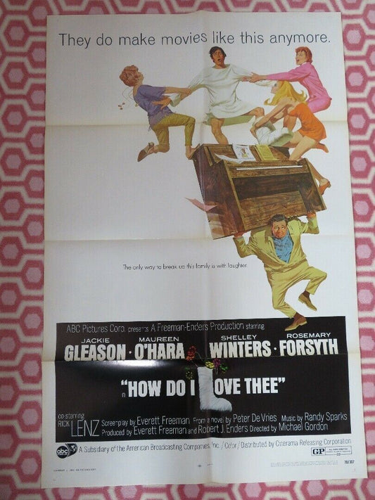 HOW DO I LOVE THEE US ORIGINAL 1 SHEET POSTER JACKIE GLEASON RETRO